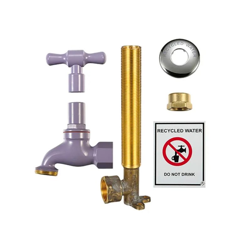 Recycled Lilac Hose Bib Kit 18mm W Extended Lugged Elbow 185mm Plumbers Choice